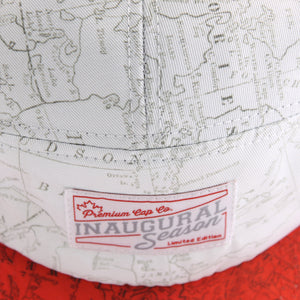 Canadian Map Print 5 Panel Cap from the top.